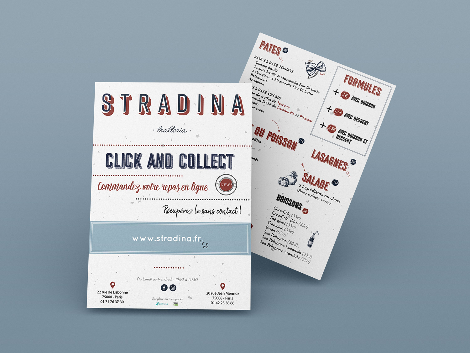 Flyer de l'entreprise Stradina, réalisé par l'agence digitale Pardalys.