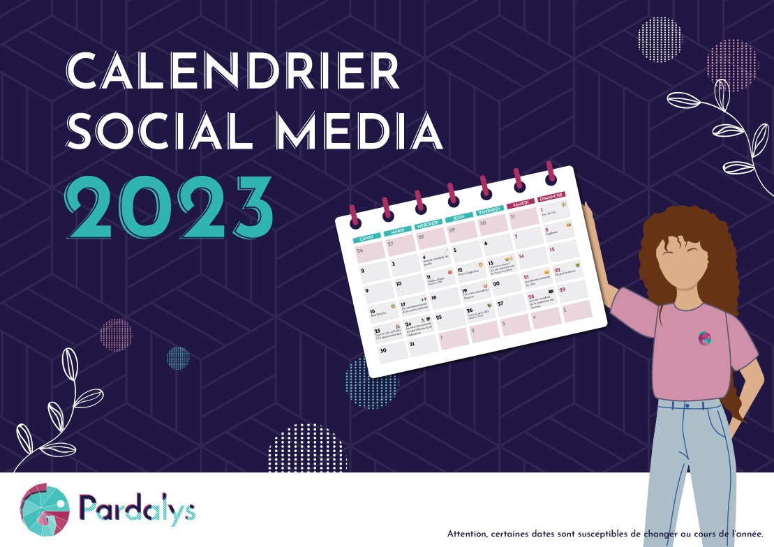 Couverture du calendrier social media 2023