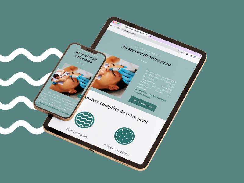 Aperçu du site Medesthetik en version tablette et mobile