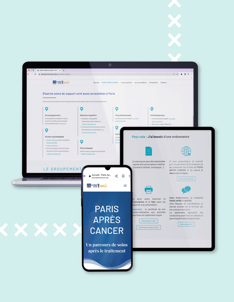 Exemple de site internet : Paris Après Cancer