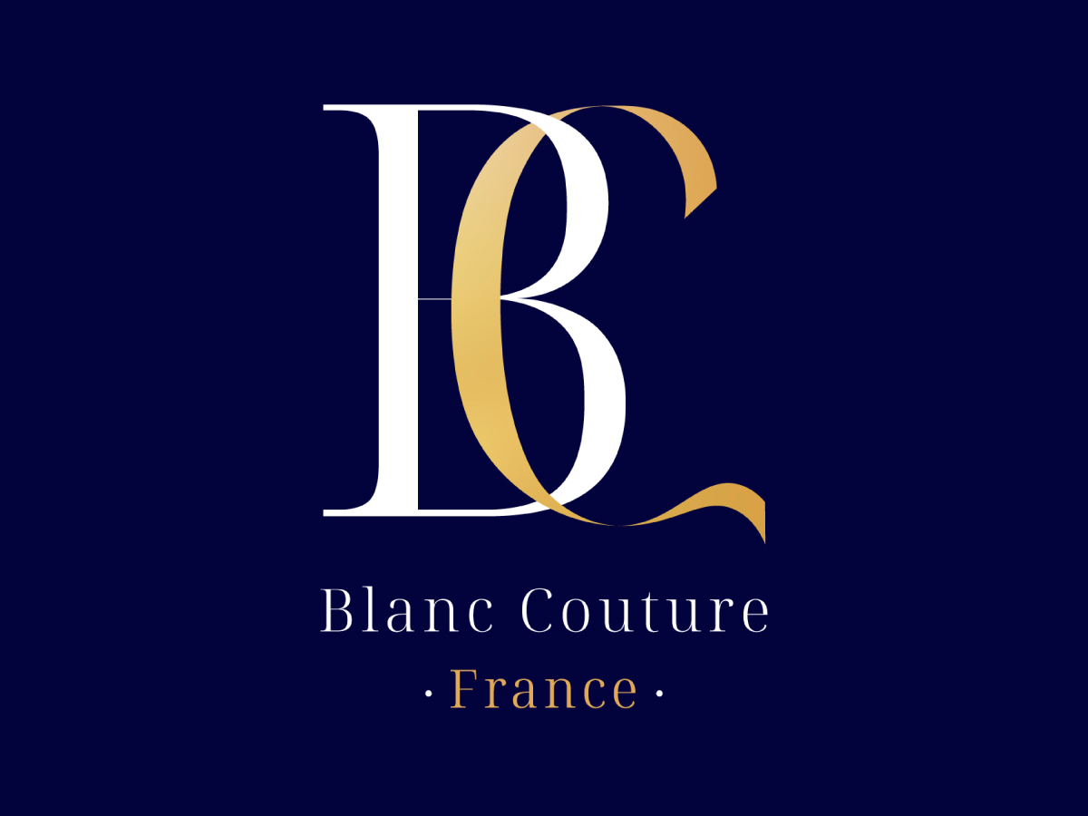 Logo & charte graphique pour la marque Blanc Couture France. Des vêtements sur-mesure faits mains en France