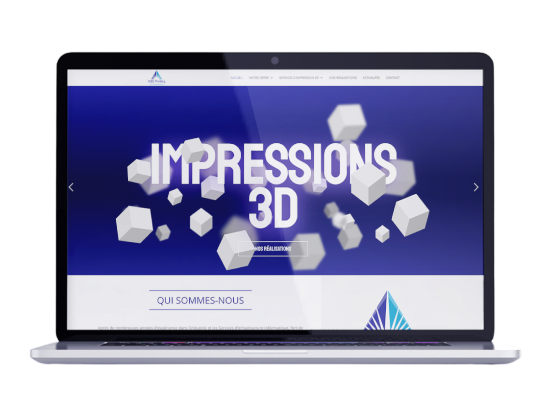 Conception d'un site internet pour une entreprise d'impression 3D - V3D Printing