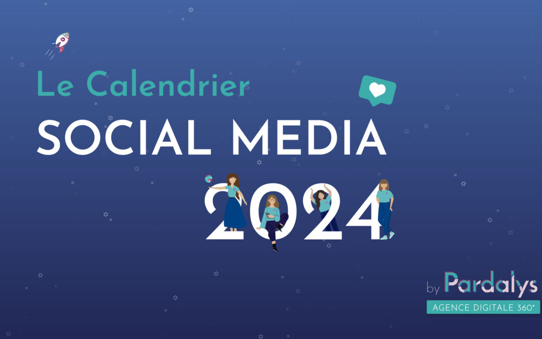 Illustration et couverture du calendrier social media 2024 Pardalys