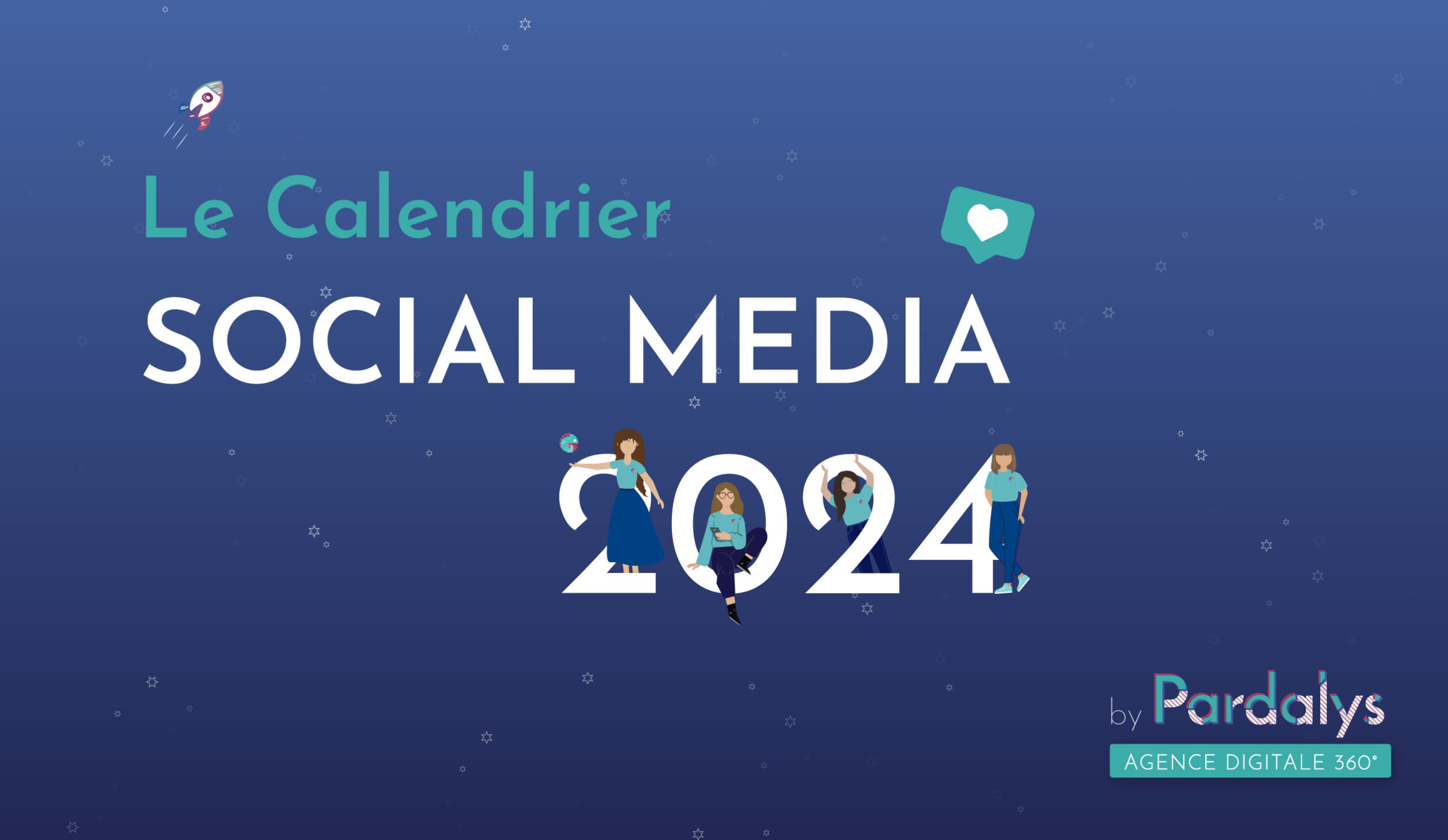 Illustration et couverture du calendrier social media 2024 Pardalys